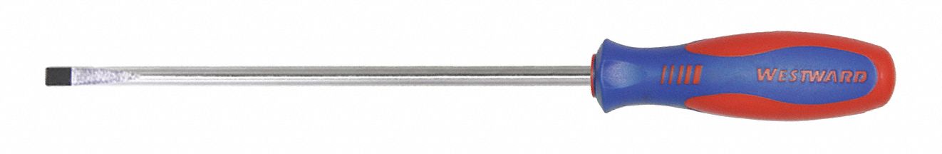 GENERAL PURPOSE SLOTTED SCREWDRIVER, 1/4 IN TIP SIZE, 12 1/2 IN OVERALL L, 8 IN SHANK L