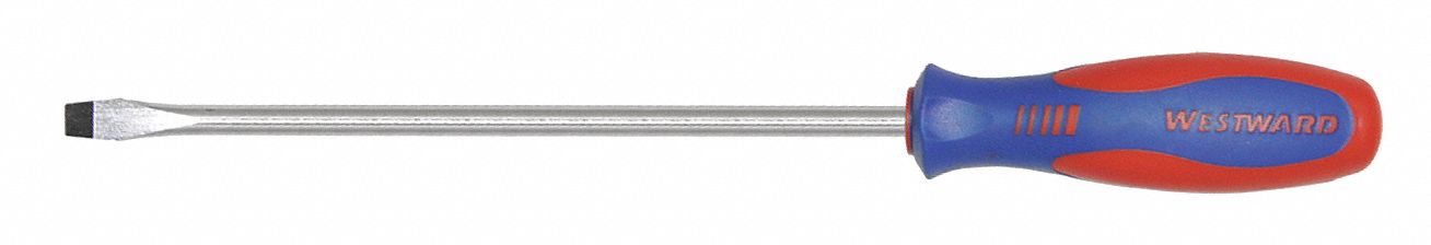 GENERAL PURPOSE SLOTTED SCREWDRIVER, 1/4 IN TIP SIZE, 12 1/2 IN OVERALL L, 8 IN SHANK L