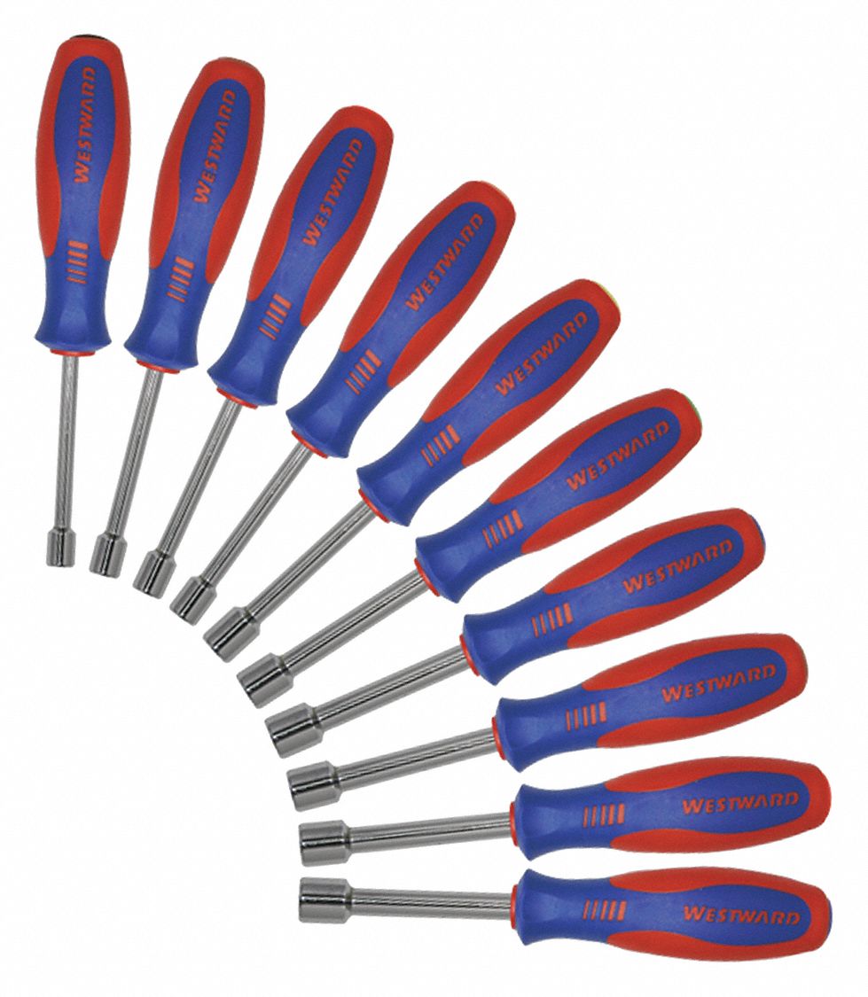HOLLOW SHANK NUT DRIVER SET, METRIC, 7 1/2 IN, 7 1/2 IN BOLT CLEARANCE, 3 IN SHANK L