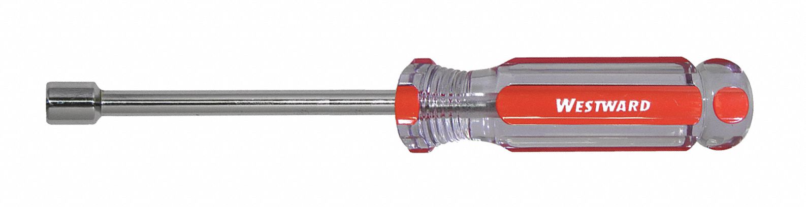 SOLID ROUND SHANK NUT DRIVER, 1/4 IN TIP SIZE, 7 IN OVERALL L, 1 IN BOLT CLEARANCE, SAE