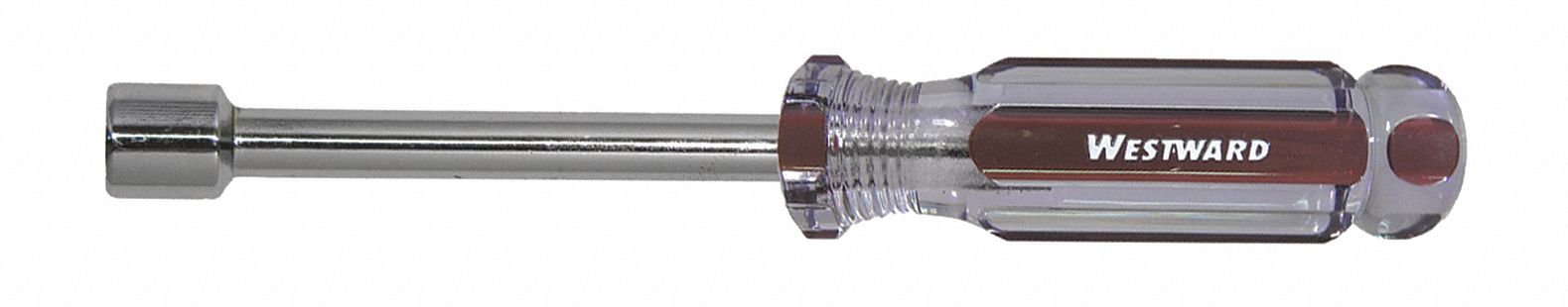 SOLID ROUND SHANK NUT DRIVER, 7/16 IN TIP SIZE, 7 IN OVERALL L, 1 IN BOLT CLEARANCE, SAE