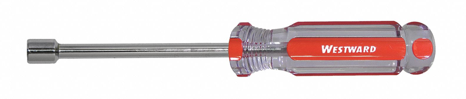 SOLID ROUND SHANK NUT DRIVER, 6 MM TIP SIZE, 7 IN OVERALL L, 25.4 MM BOLT CLEARANCE