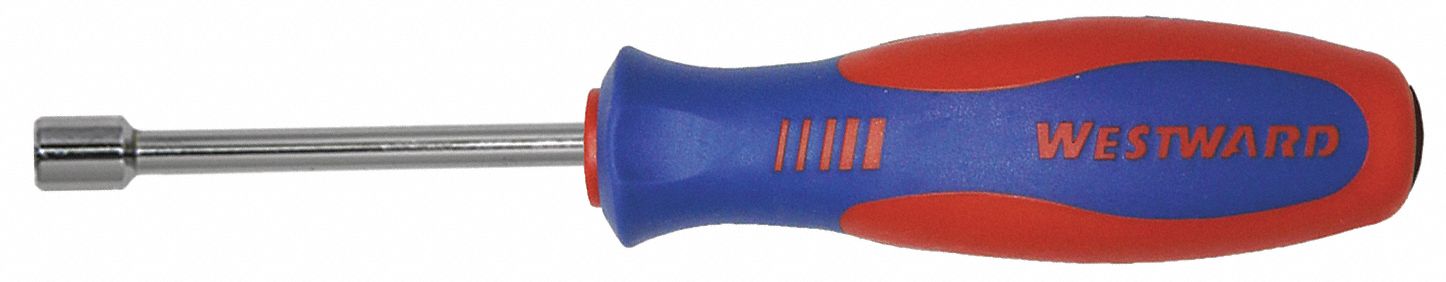 HOLLOW ROUND SHANK NUT DRIVER, 5 MM TIP SIZE, 7 1/2 IN OVERALL L, 3 IN BOLT CLEARANCE