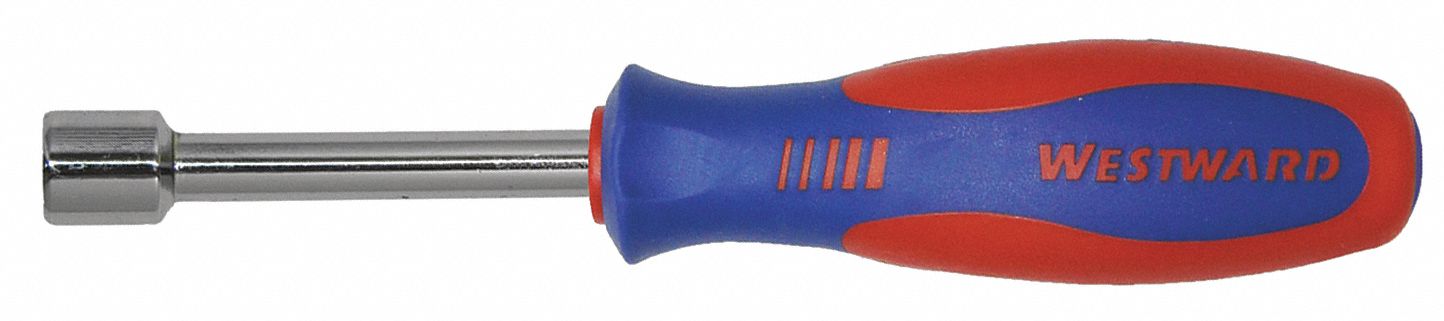 HOLLOW ROUND SHANK NUT DRIVER, 10 MM TIP SIZE, 7 1/2 IN OVERALL L, 3 IN BOLT CLEARANCE