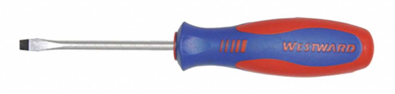 GENERAL PURPOSE SLOTTED SCREWDRIVER, ⅛ IN TIP SIZE, 5¾ IN OVERALL L, ERGONOMIC GRIP
