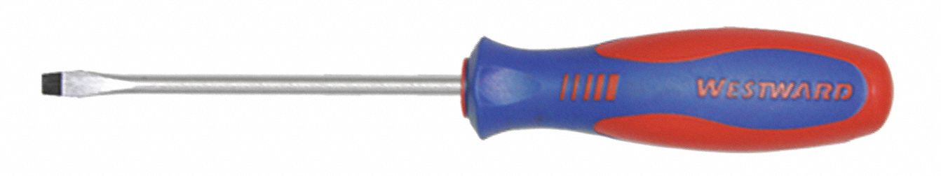 GENERAL PURPOSE SLOTTED SCREWDRIVER, 1/8 IN TIP SIZE, 6 IN OVERALL L, 3 IN SHANK L
