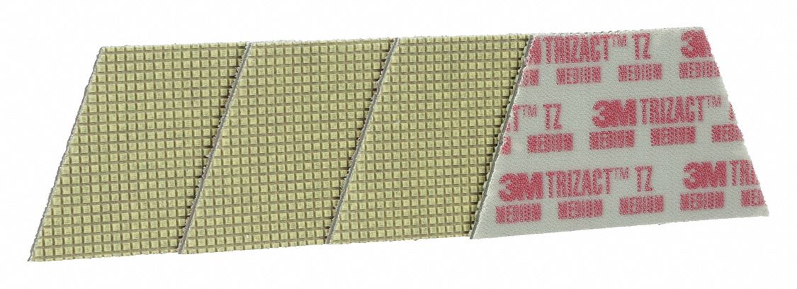 Polishing Pad: Trapezoid, 5 in Overall Lg, Diamond/Mineral, Red, 400 RPM Max Speed, 4 PK
