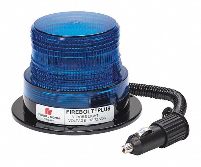 FEDERAL SIGNAL Beacon Light, Blue, Flashing 401M9922020803 Grainger