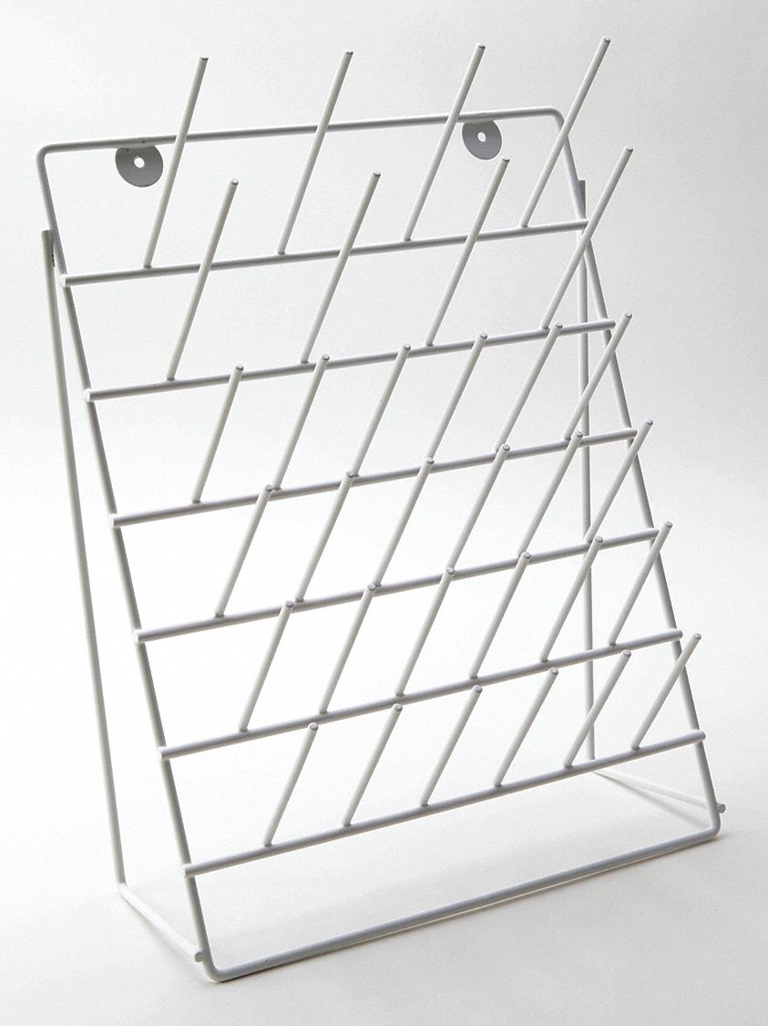 DRYING RACK,STEEL,WHITE,ANGLED,32 PEGS