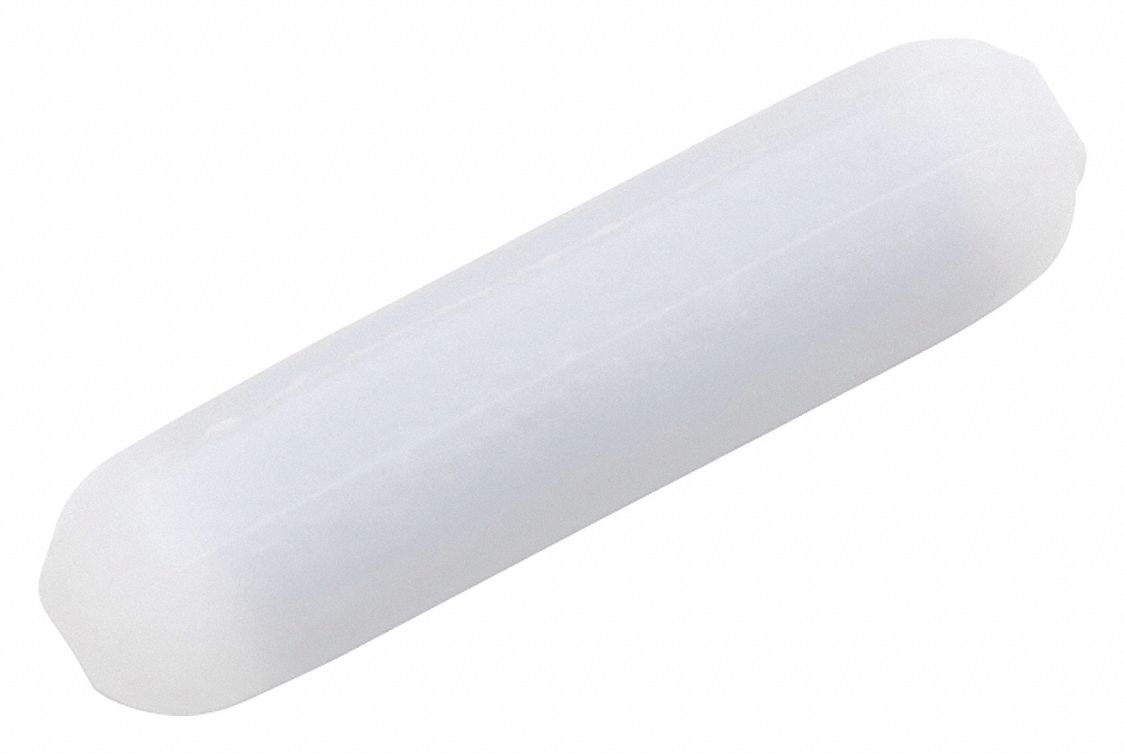 Stirring Bar: Micro, PTFE, 12.7 mm Overall Lg, 3 mm Dia, Autoclavable, White