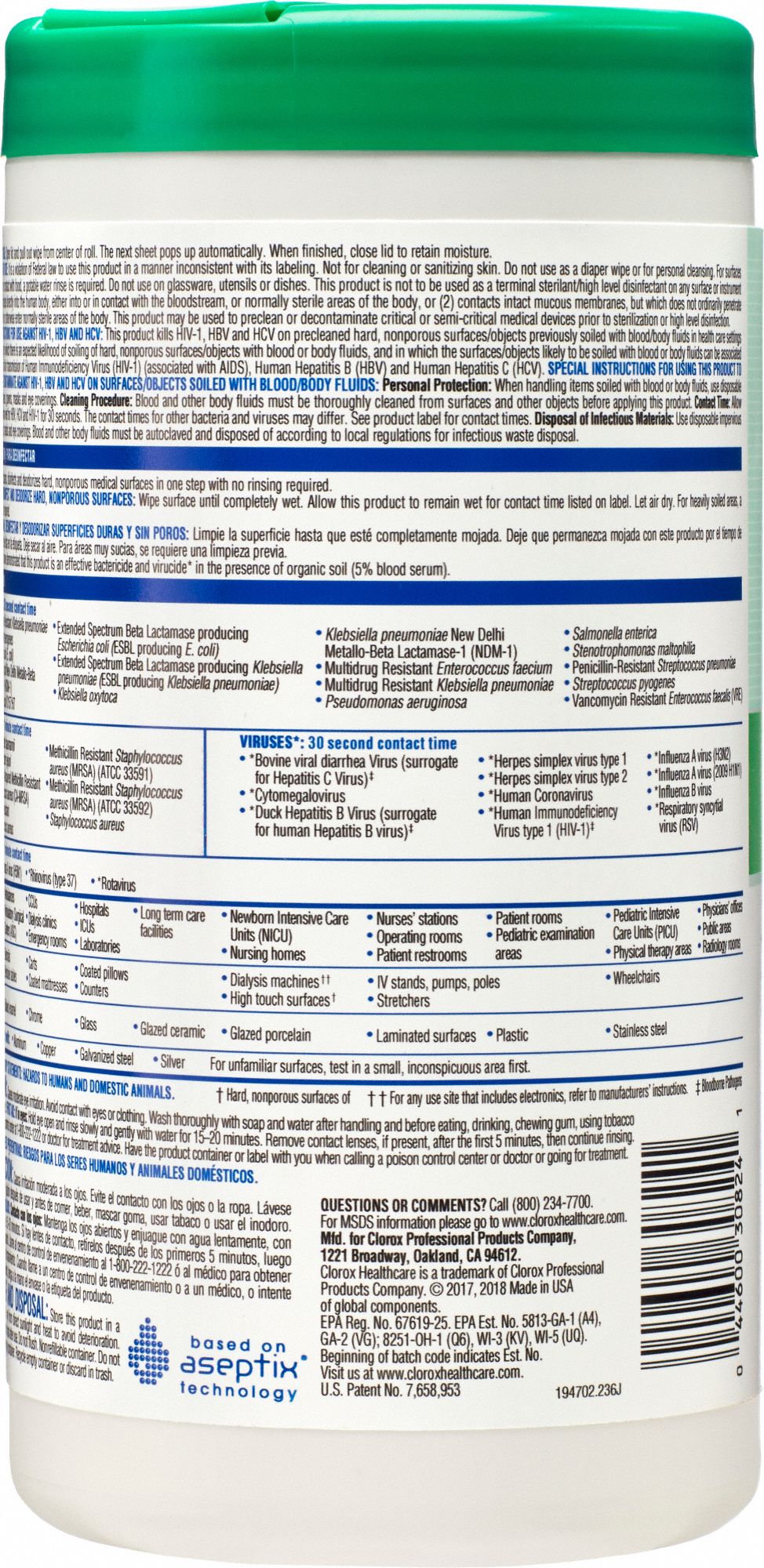 CLOROX Disinfecting Wipes: Canister, 95 ct Container Size, Ready to Use ...