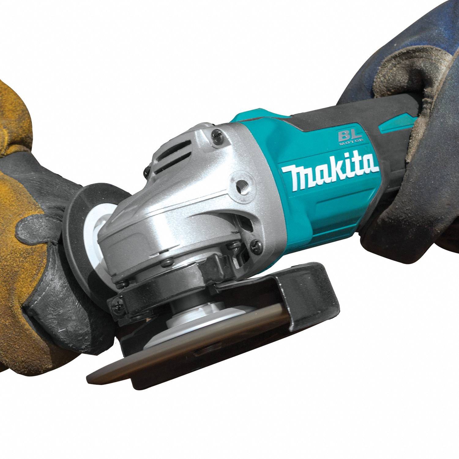 MAKITA Angle Grinder 4 1/2 in_5 in Wheel Dia, Slide, with LockOn, Adj