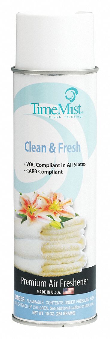 TIMEMIST Air Freshener, Clean and Fresh Fragrance, 10 oz. Aerosol Can ...