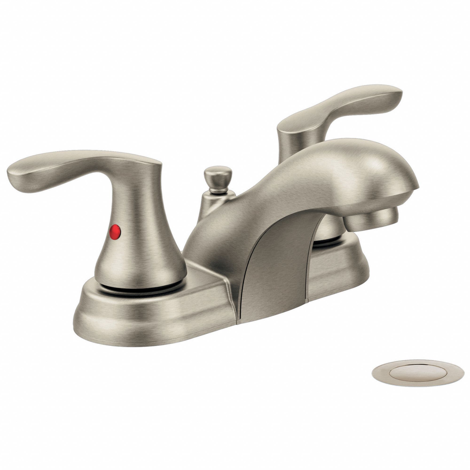 CLEVELAND FAUCET GROUP Brushed Nickel, Low Arc, Bathroom Sink Faucet, Manual Faucet Activation