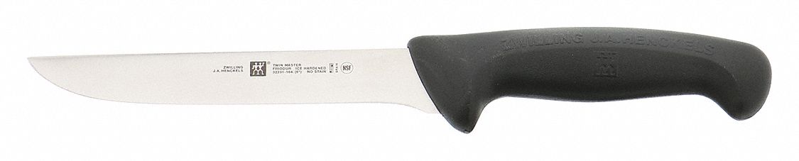 Knife: Wide, 6 in Overall Lg, Stainless Steel Blade, Polypropylene Handle