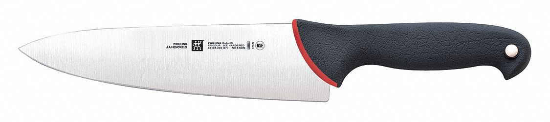 Knife: Straight, 8 in Overall Lg, Stainless Steel Blade, Polypropylene Handle