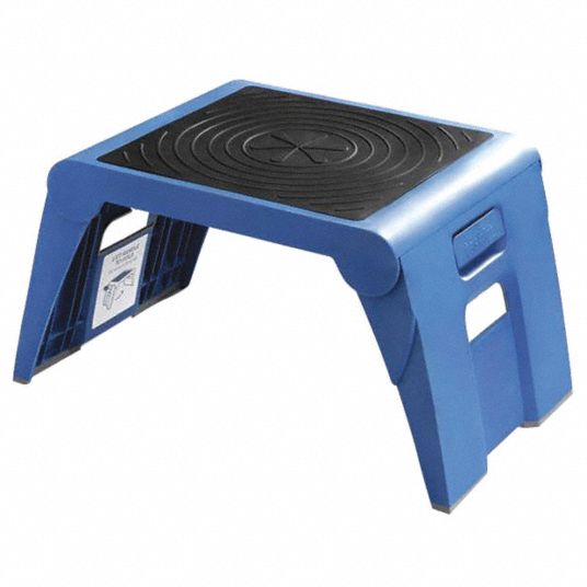 CRAMER Plastic Folding Step, 9 1/2 in Overall Height, 300 lb Load Capacity, Number of Steps: 1 