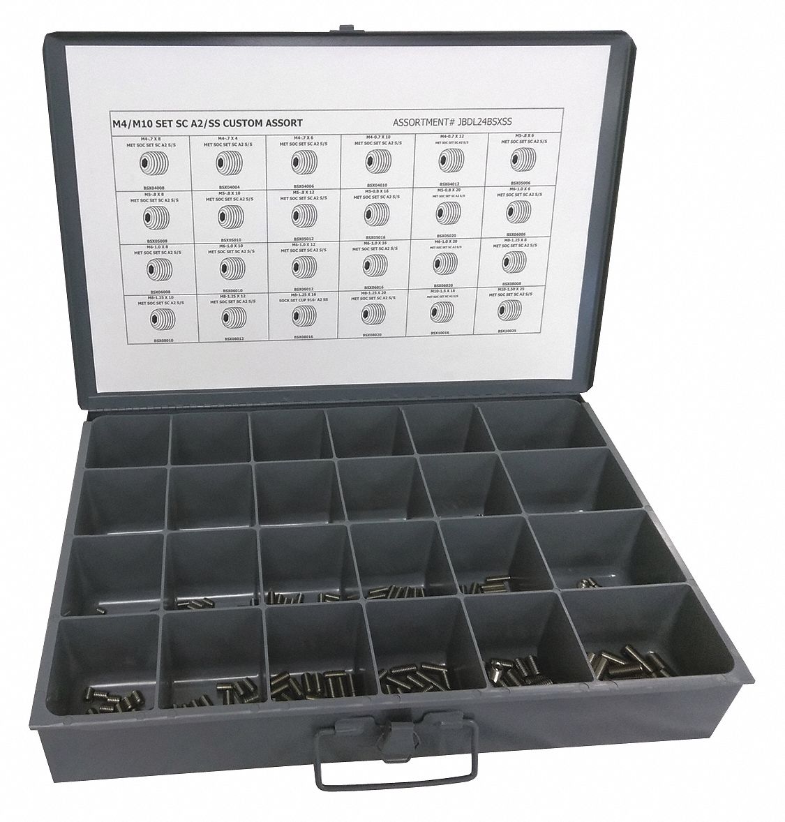 GRAINGER APPROVED Socket Set Screw Assortment Metric, Stainless Steel