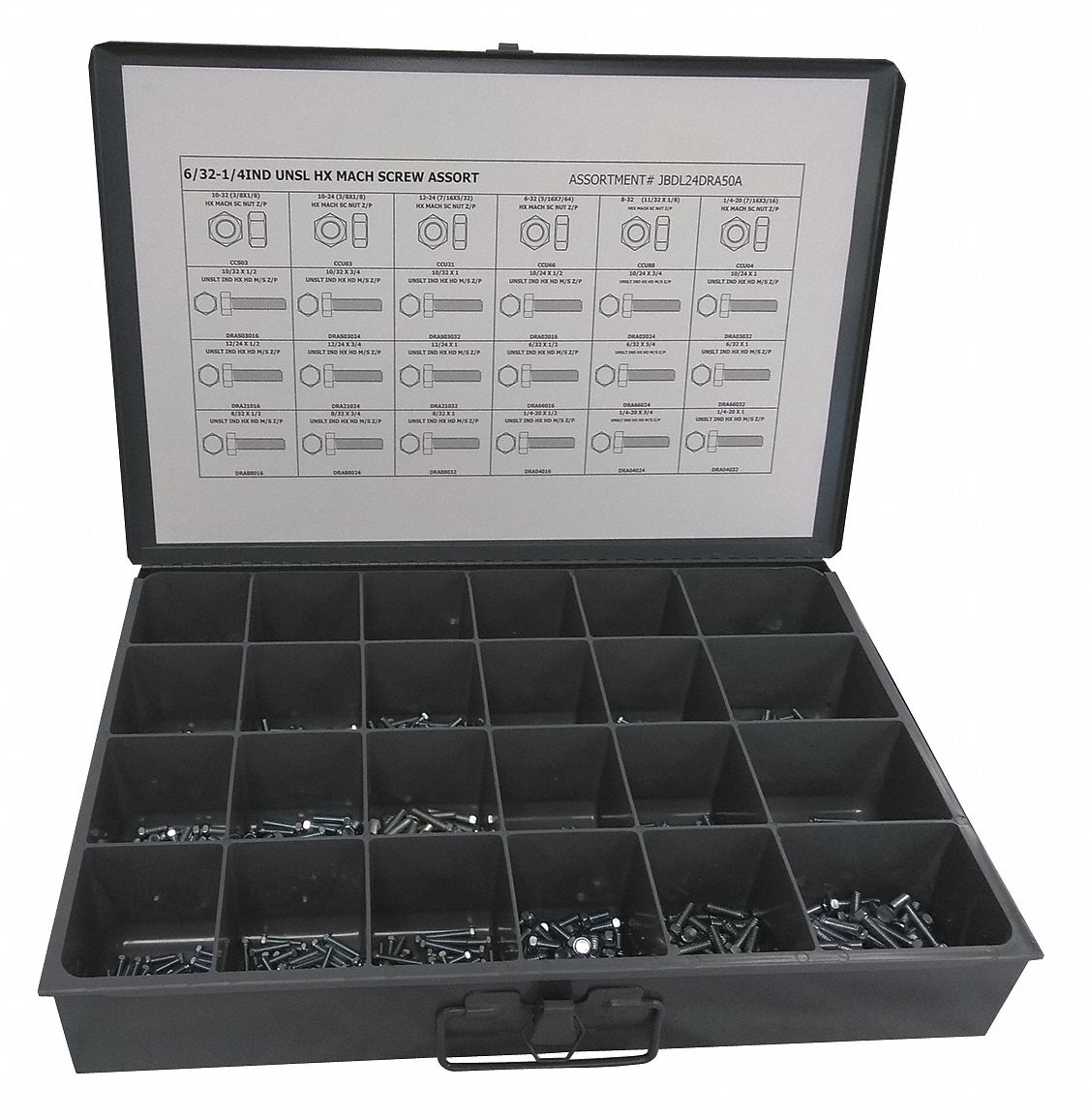 Nut/Screw Assort Hex 1200pcs Zinc Plated
