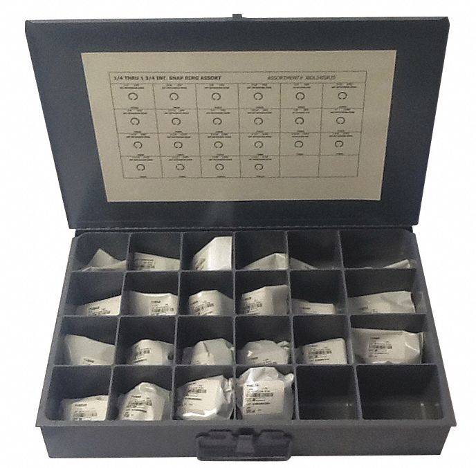 ASST ANNEAUX DE RETENUE,550PC,POUCE,BAGUE,ACIER,PHOSPHATE NR