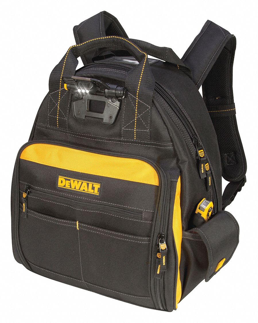 Mochila Bolso Porta Herramientas Dewalt 76 Bolsillos 82927 Color Negro