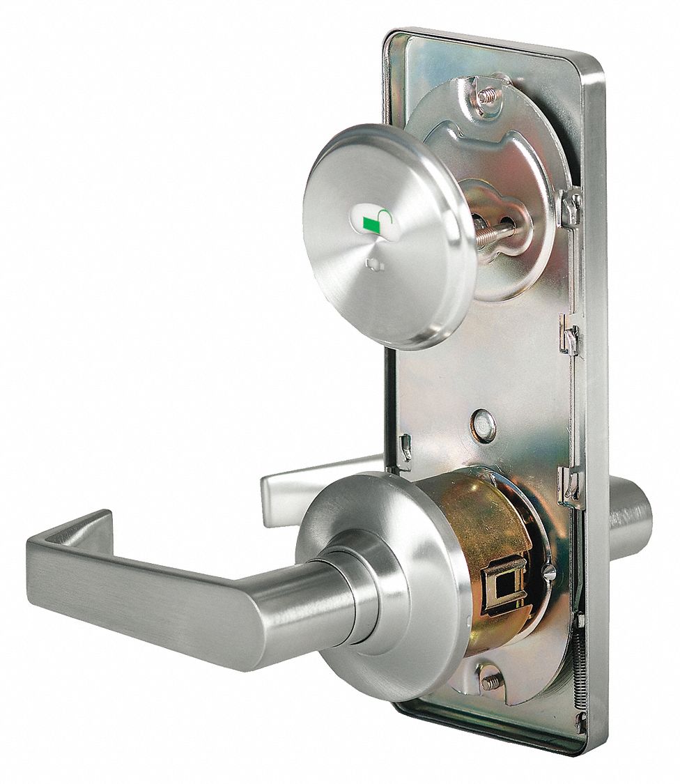 STANLEY Door Lever Lockset, Mechanical, Standard Duty, Not Keyed, Satin