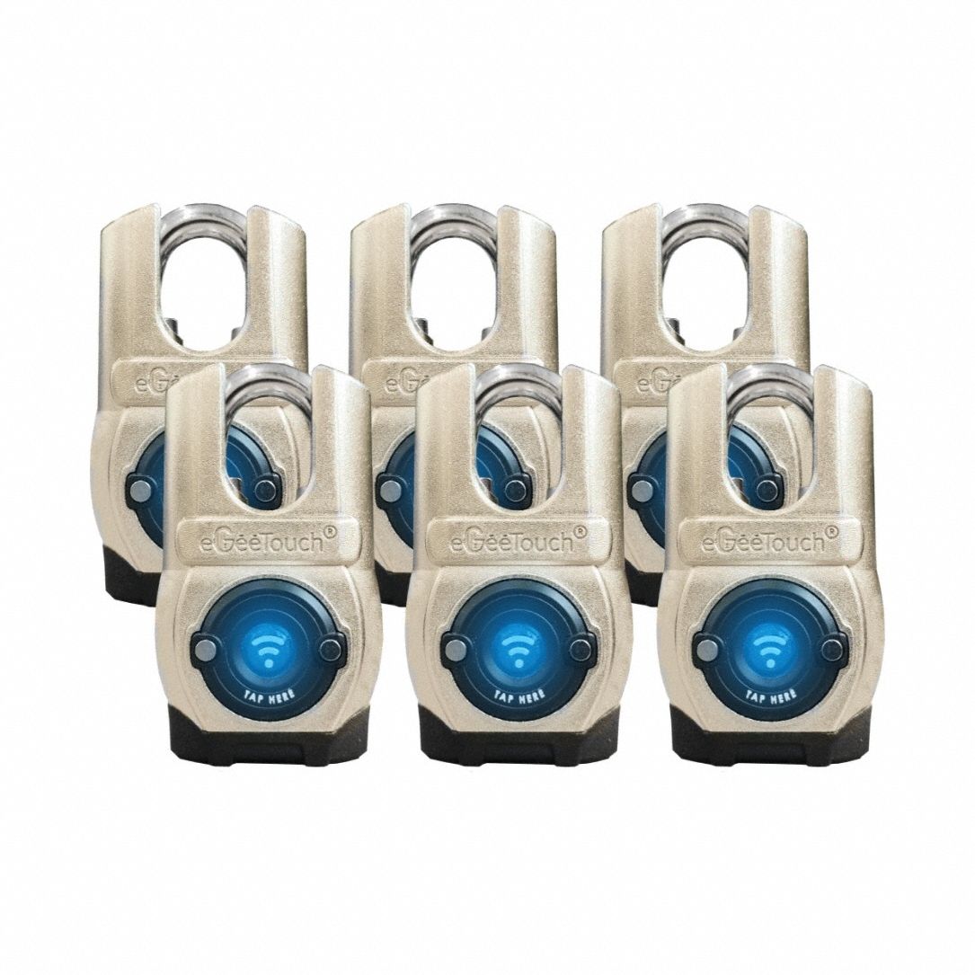 Bluetooth Padlock: Silver, Zinc Die-Cast, Stainless Steel Shackle