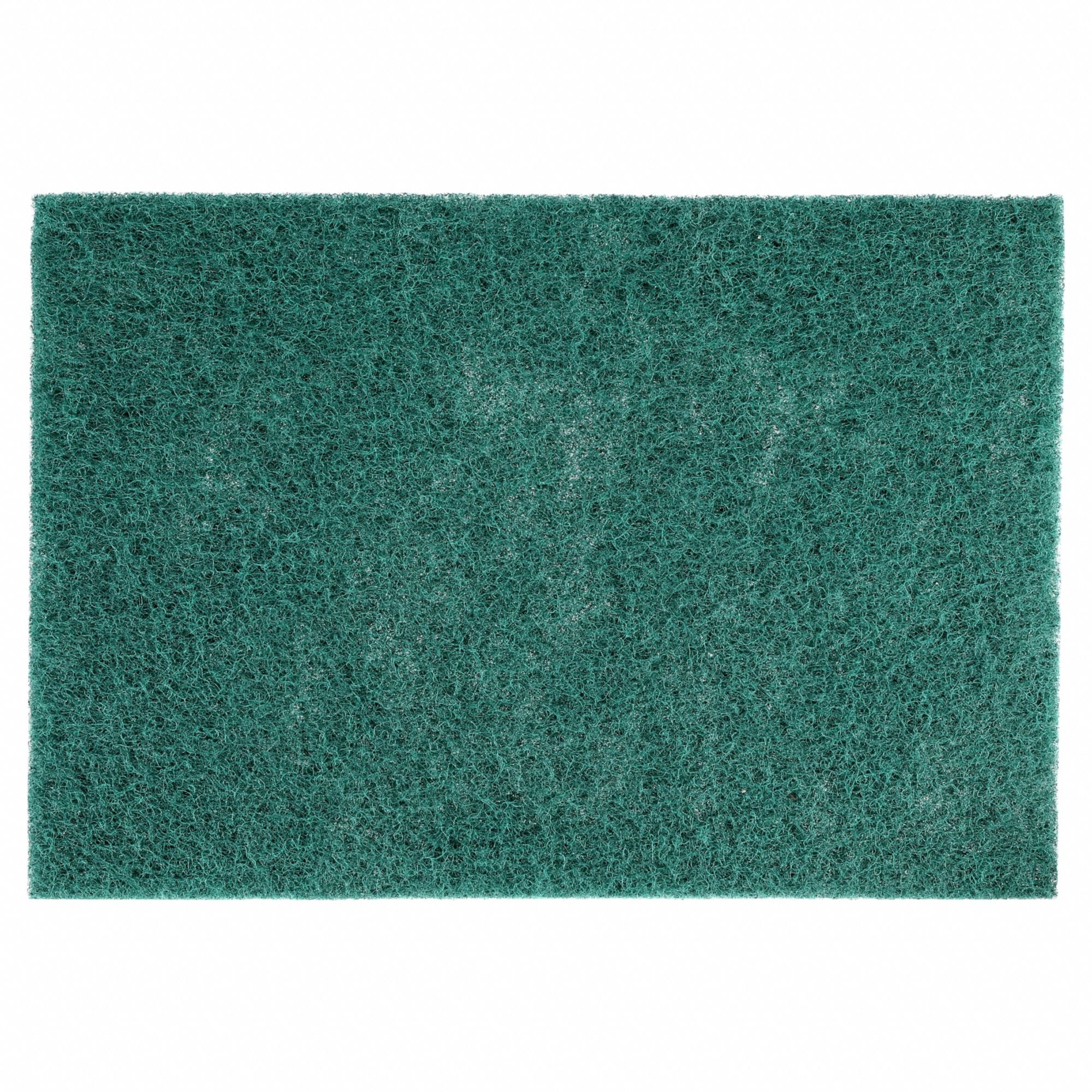 Scrubbing Pad: 20 in Wd, 20 in Lg, Nylon/Polyester, Green, 3, 000 RPM Max Speed, 10 PK