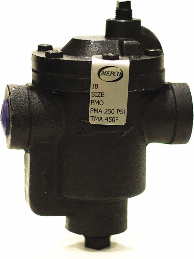 Steam Trap: 1/2 in (F)NPT Connections, 5 in End to End Lg, 150 psi Max. Op PSI