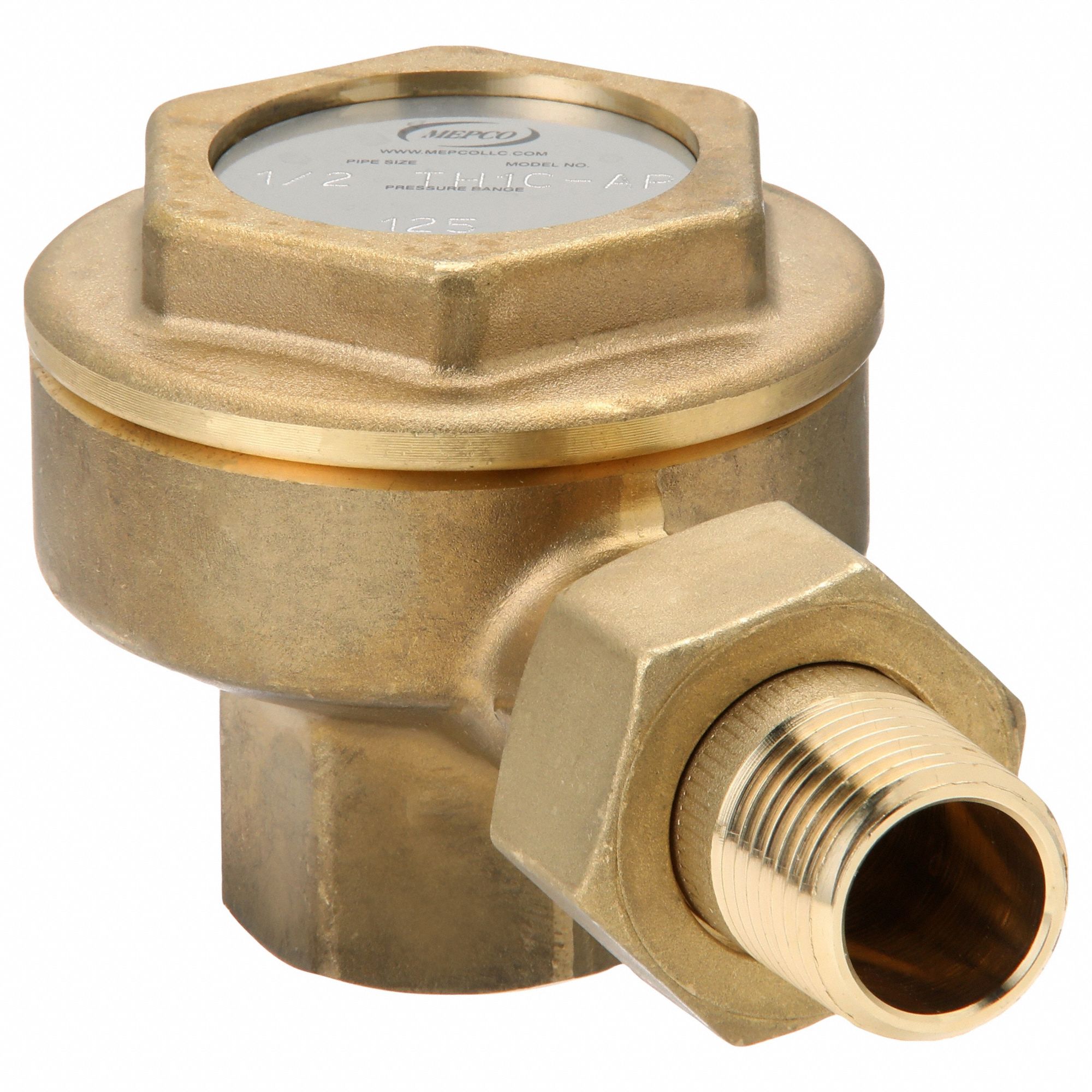 Steam Trap, 125 psi, Brass, 1/2 in, 3 Ports