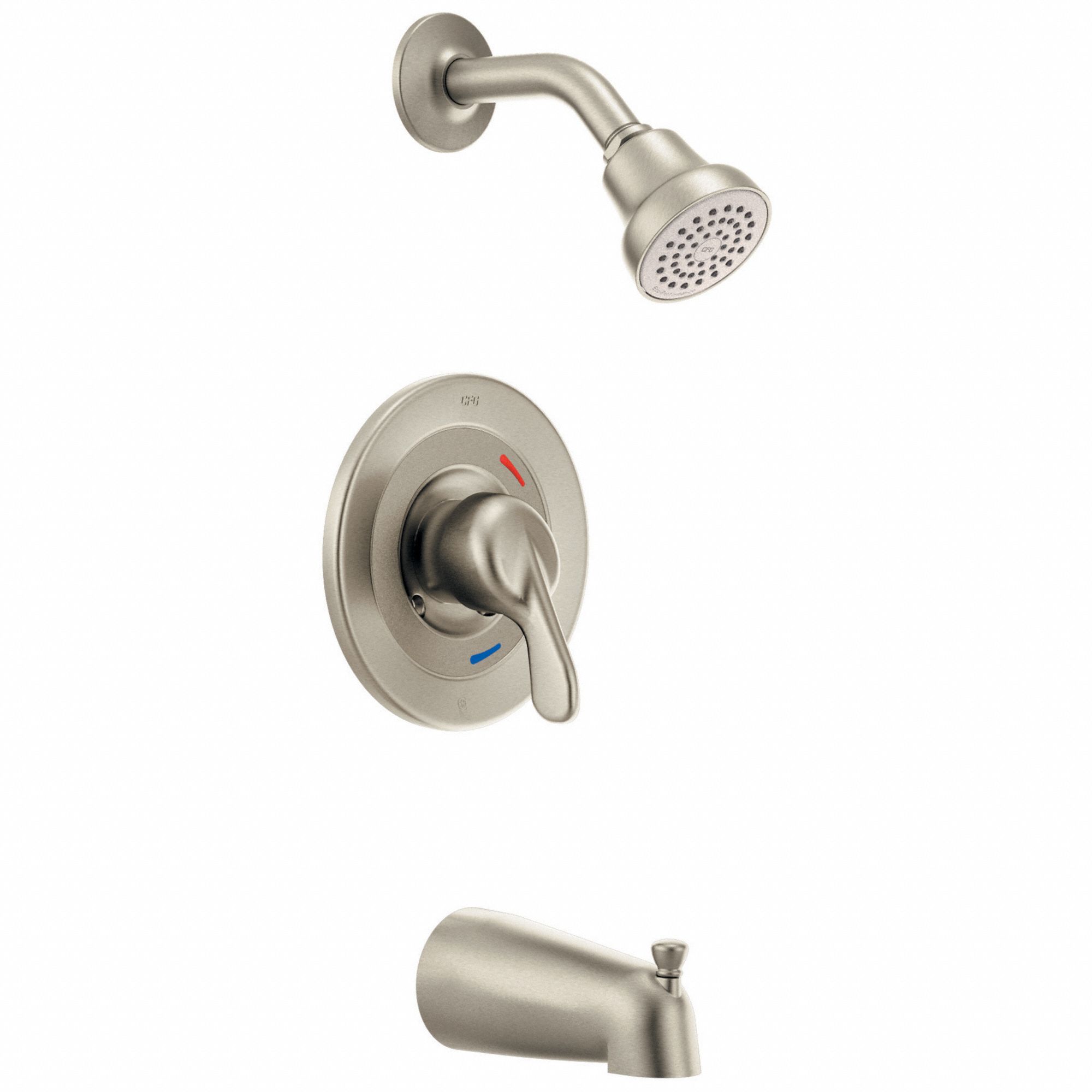 Shower Faucet: Cornerstone™, 1.75 gpm Fixed Showerhead Flow Rate, Nickel