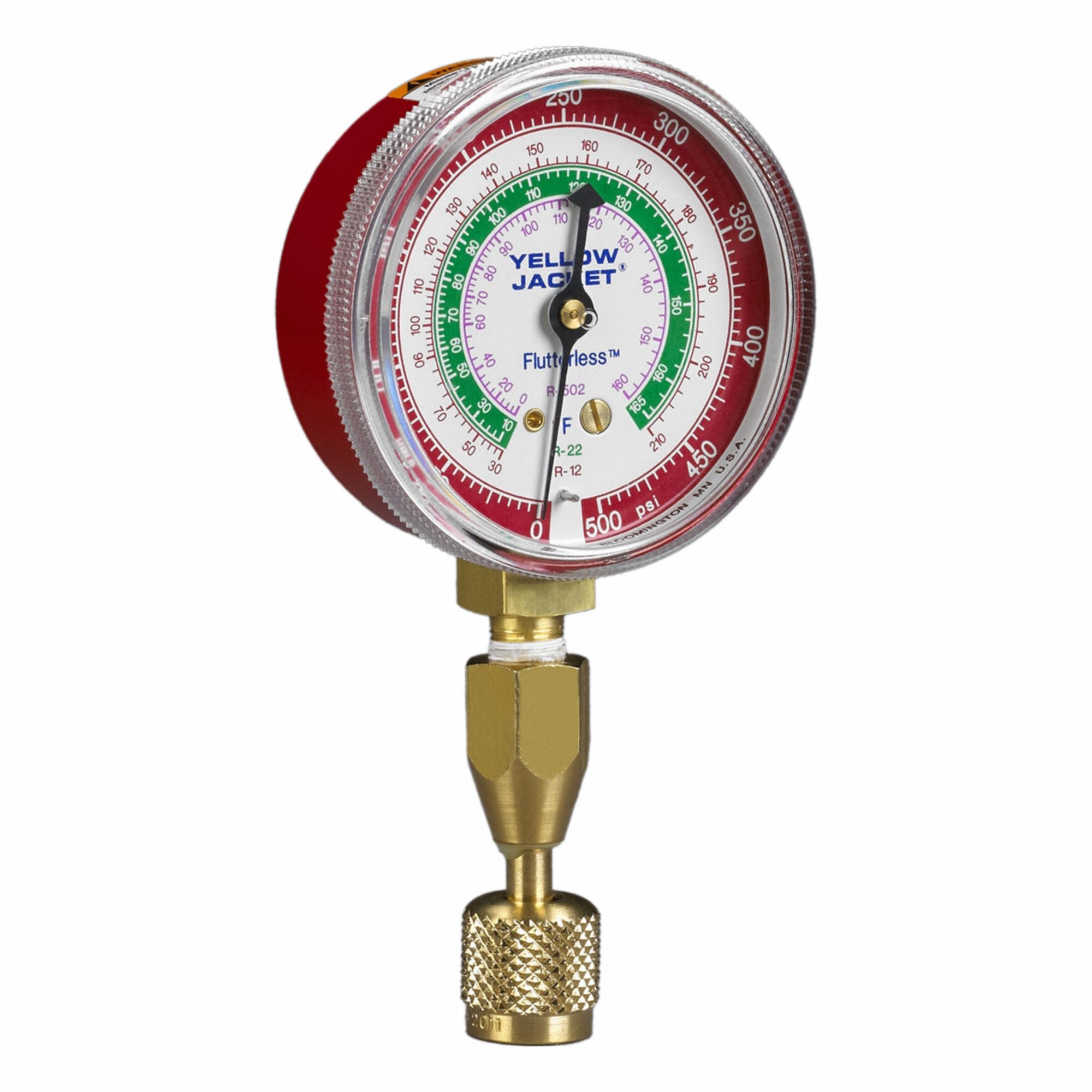 Test Gauge: Test Gauge, 0 psi to 500 psi, 2 1/2 in Dia, Female NPT, Red