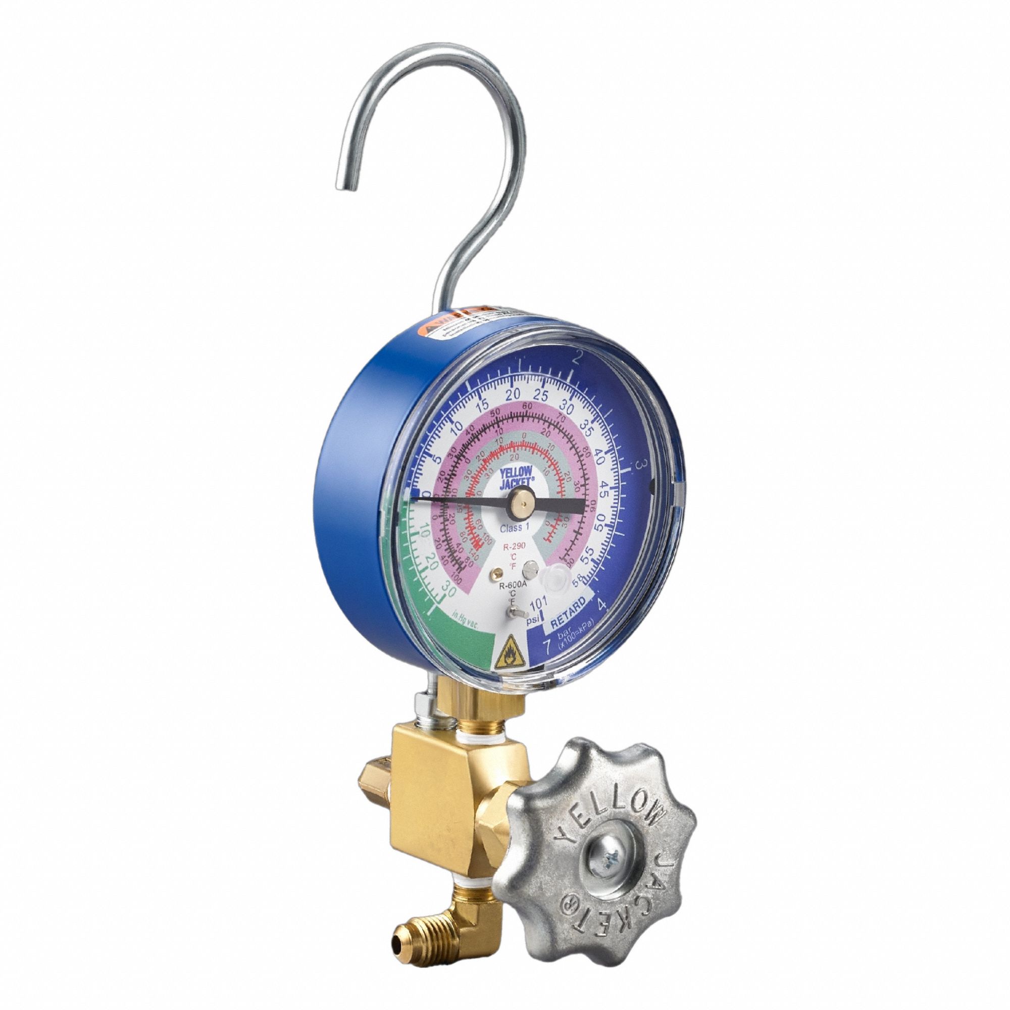 Manifold Gauge: 1 Valves, 3 1/8 in Gauge, For R-290/R-600A