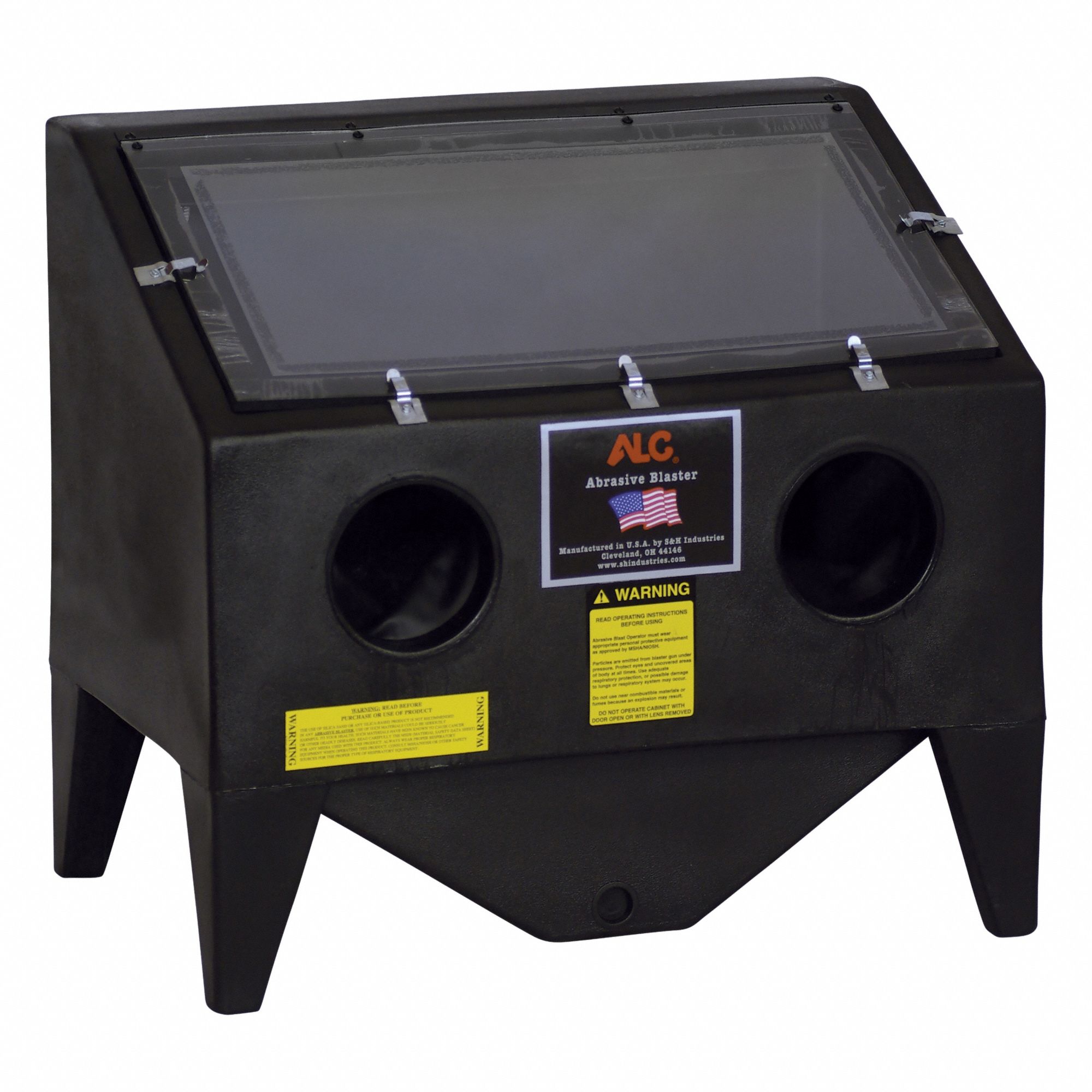 Pneumatic Blast Cabinet: Siphon Feed, 30 in W x 20 in D Work Area, 15 cfm