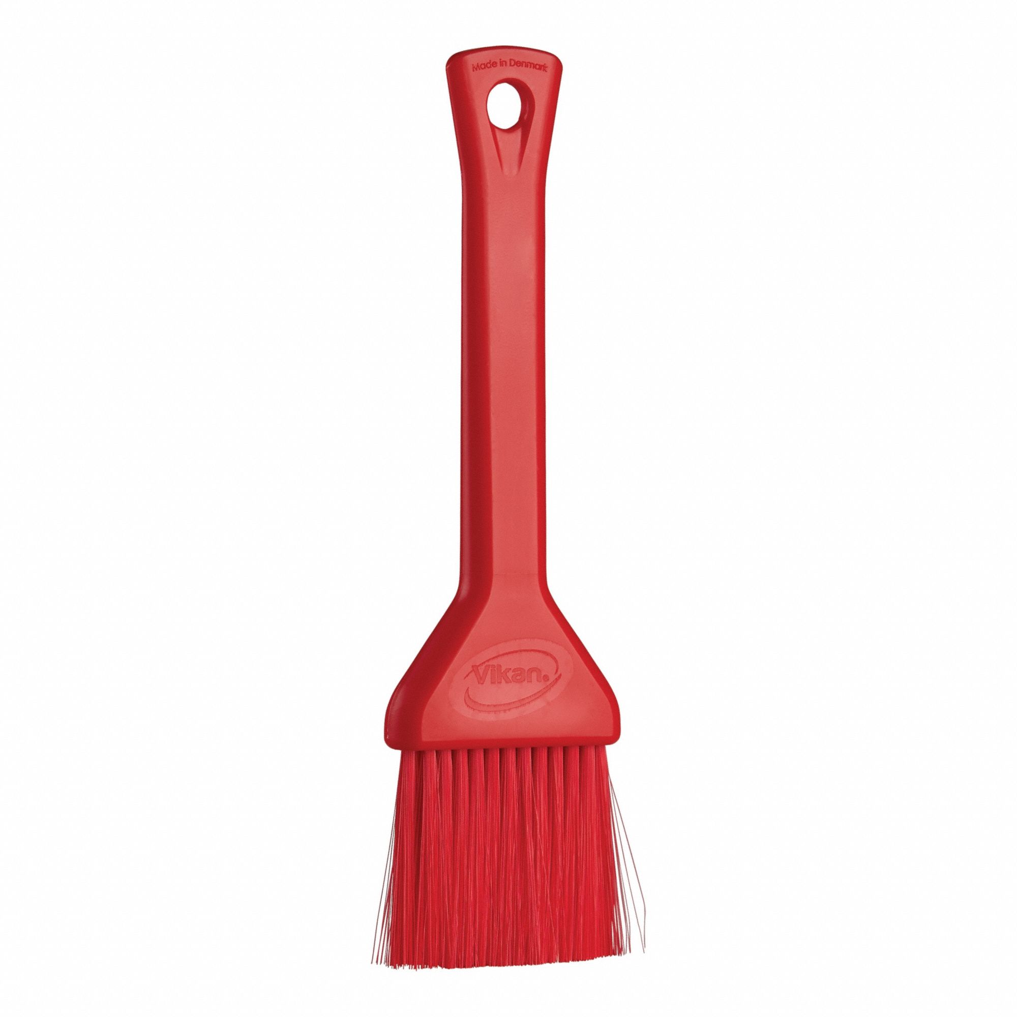 Pastry Brush: Red, 2 in Overall Wd, 7 3/4 in Overall Lg, 199.4°F Cleaning Temp - Max