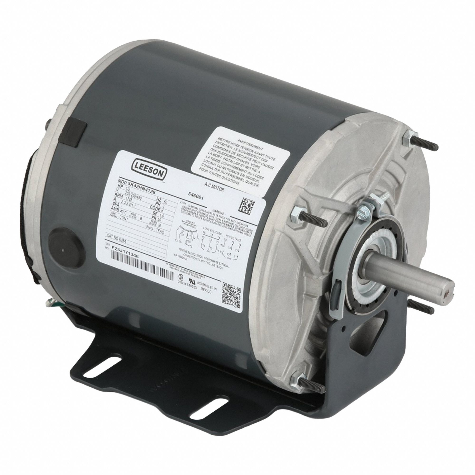 Belt Drive Motor: 1 Speed, Totally Enclosed Air-Over, Cradle Base Mount, 1/2 hp Horsepower