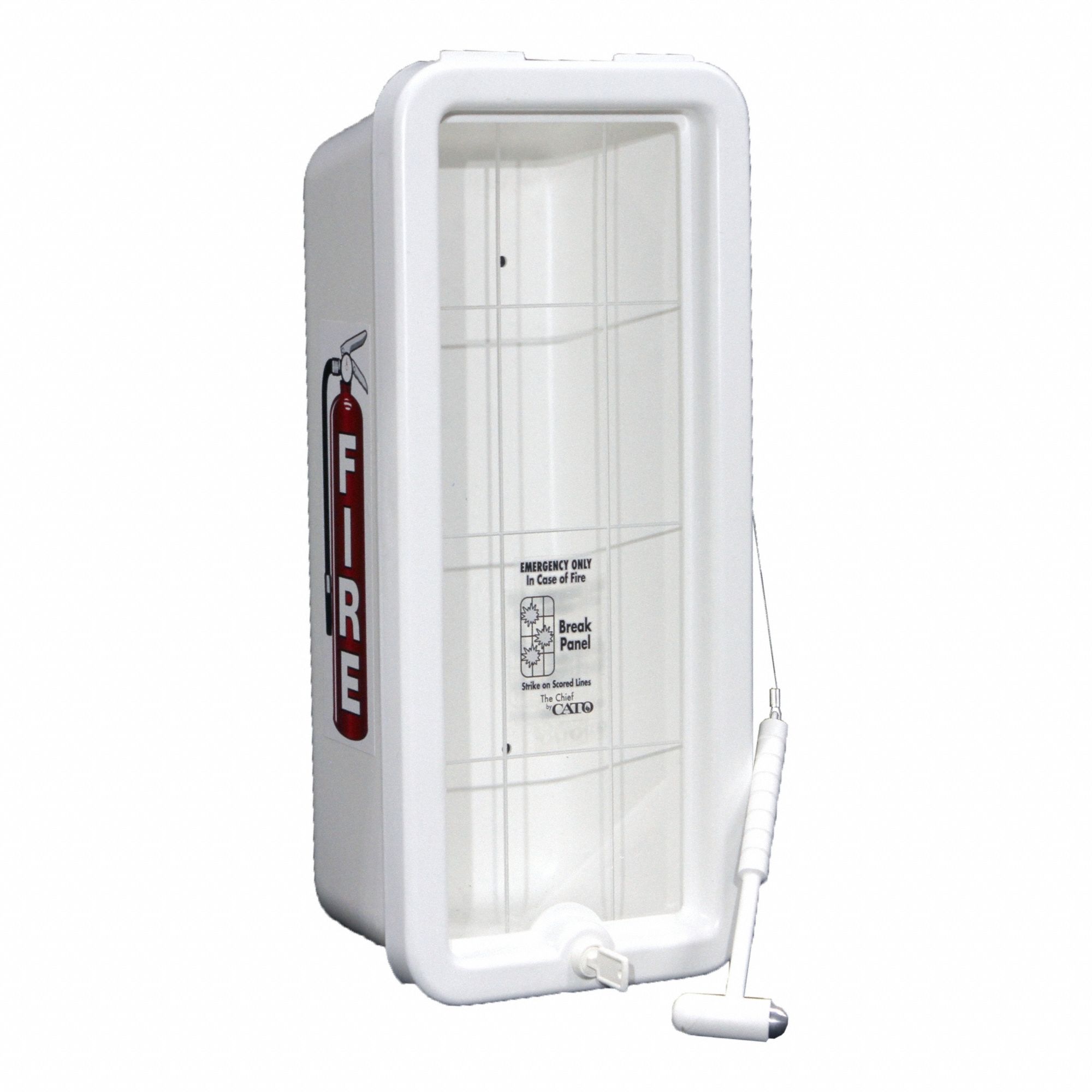 Fire Extinguisher Cabinet: For 10 lb Tank Capacity, Cabinet, Surface, White