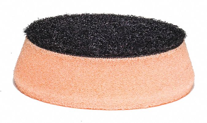 Polishing Pad: Pad, Hook-and-Loop, Hook-and-Loop, Foam, 2 in Outside Dia, Orange