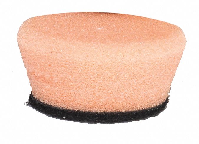 Polishing Pad: Pad, Hook-and-Loop, Hook-and-Loop, Foam, 1 in Outside Dia, Orange