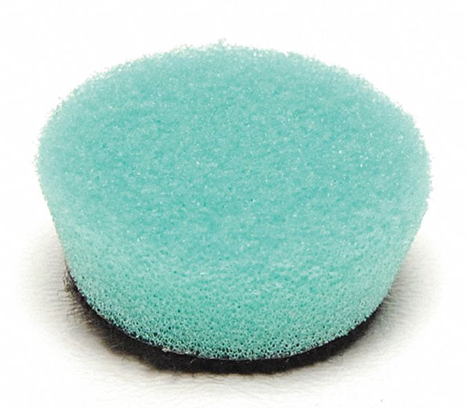 Polishing Pad: Pad, Hook-and-Loop, Hook-and-Loop, Foam, 1 in Outside Dia, Green
