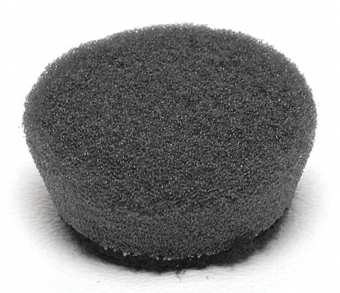 Polishing Pad: Pad, Hook-and-Loop, Hook-and-Loop, Foam, 1 in Outside Dia, Black