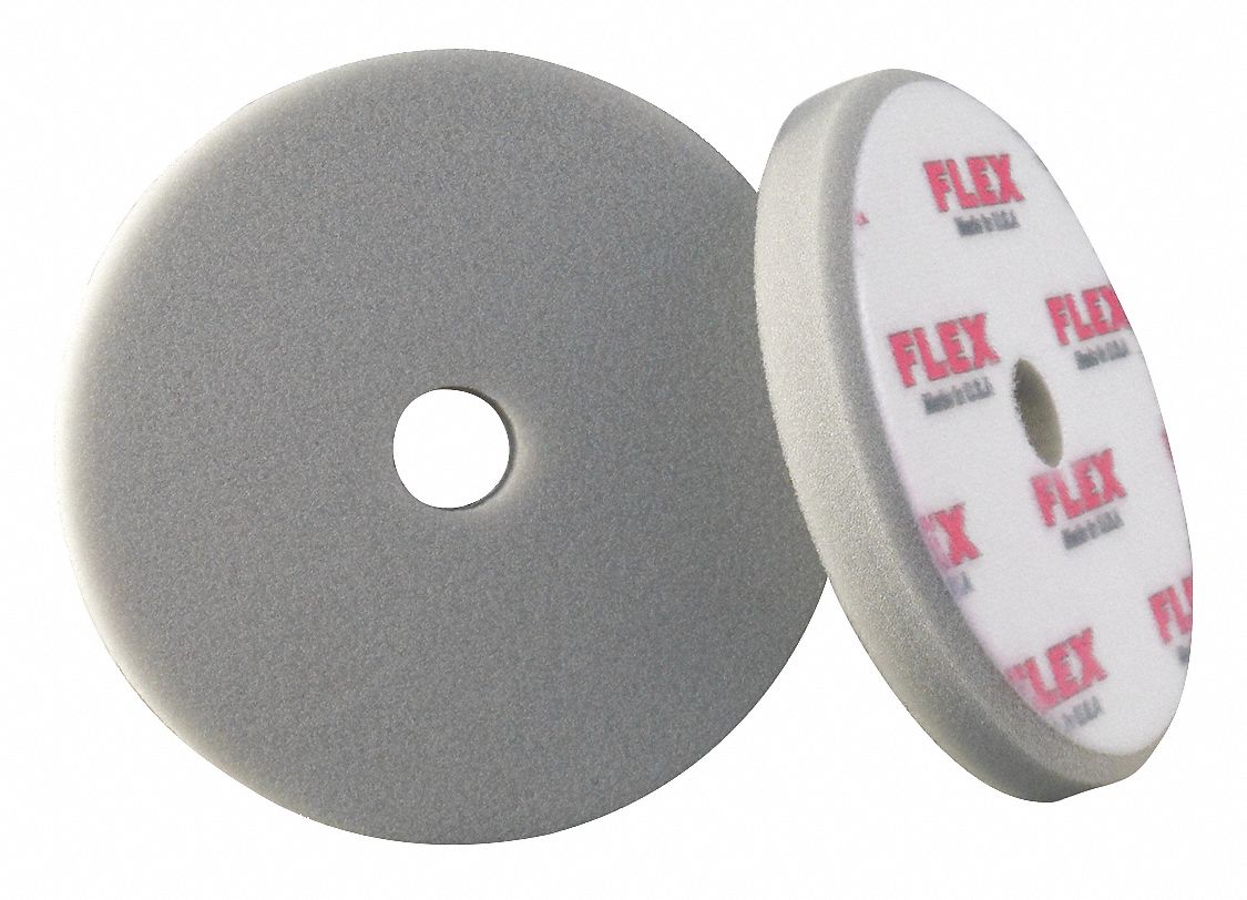 FLEX NORTH AMERICA Polishing Pad, 61/2" Size, Foam, Gray 404M04
