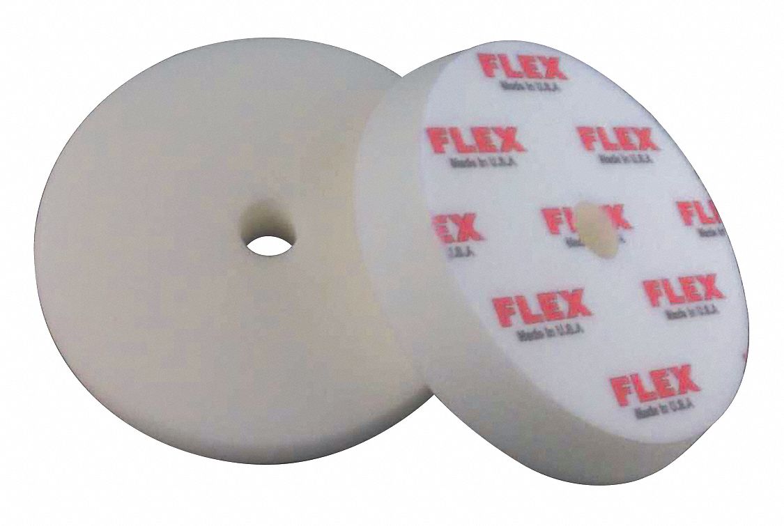 Polishing Pad: Pad, Hook-and-Loop, Hook-and-Loop, Foam, 5 1/2 in Outside Dia