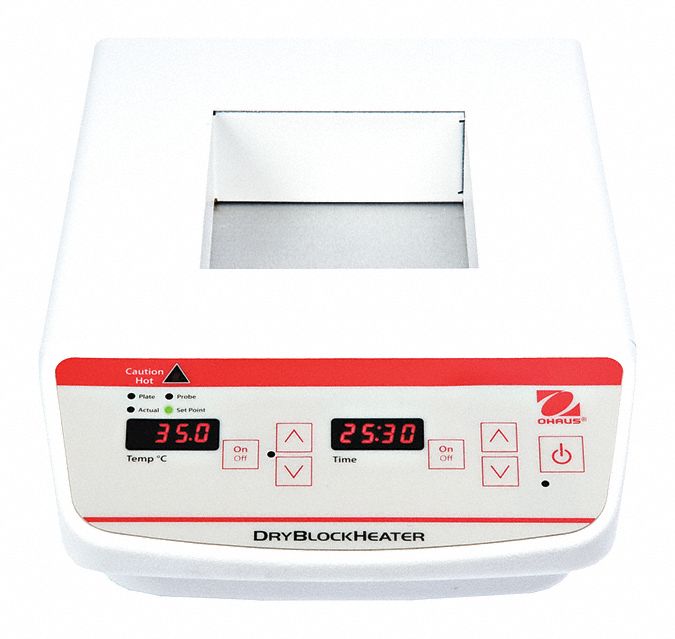 Heat Block: 15 3/8 in Overall Dp, 3 1/2 in Overall Ht, 8 in Overall Wd, 120°C Op Temp - Max