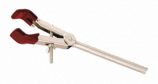 Wire Support Ring: Single Adjust Clamp, Zinc, 9 in Overall  Lg, 2 Prongs, 0 in Min Jaw Opening