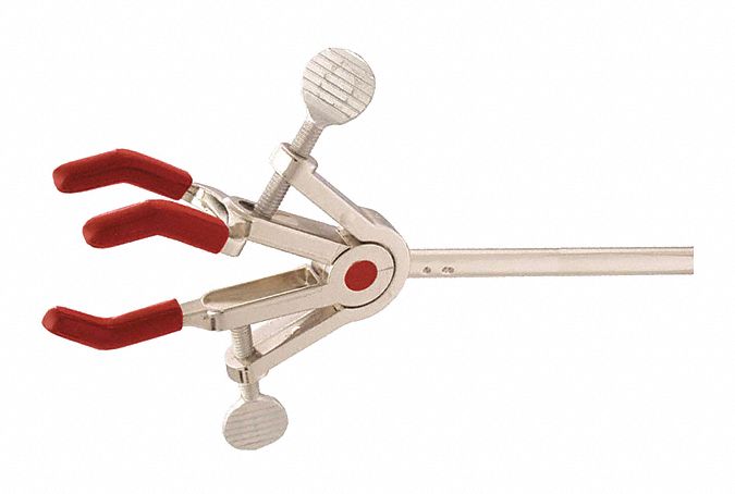 Single Clamp: Dual Adjust Clamp, Zinc, 10 1/4 in Overall  Lg, 3 Prongs, 1 1/2 in Overall Ht