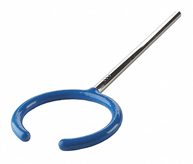 Open Ring Clamp: Open Ring Clamp, PVC, 15 7/8 in Overall  Lg, 2_3 Prongs, 3/8 in Arm Dia