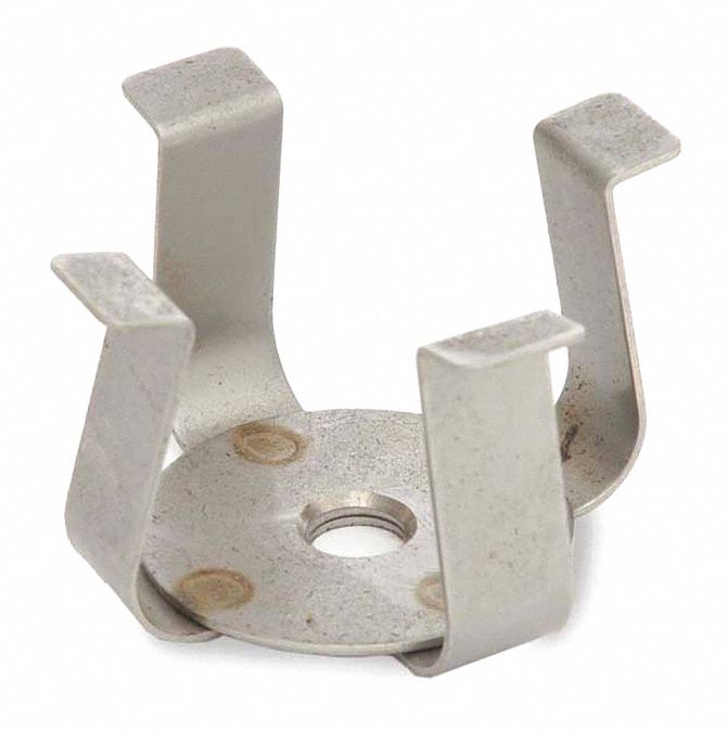 Flask Clamp: Flask Clamp, Stainless Steel, Rubber Mat, 25 mL