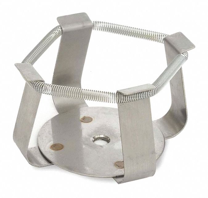 Flask Clamp: Flask Clamp, Stainless Steel, Rubber Mat, 250 mL