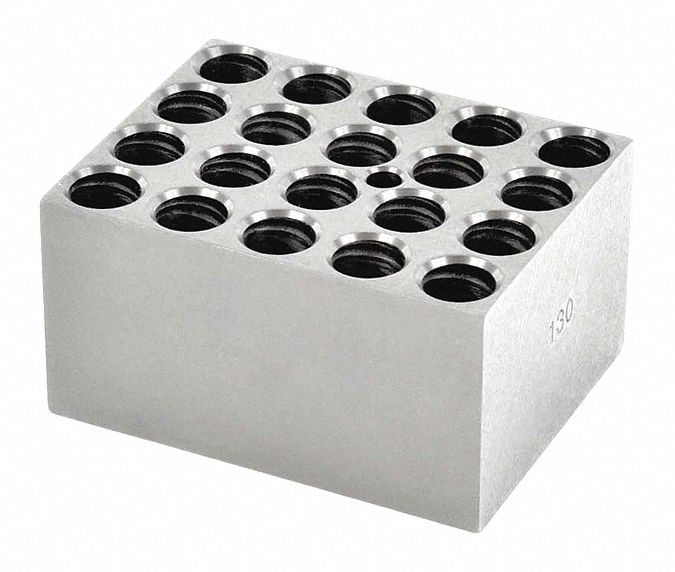 Modular Block: Anodized Aluminum, 3 in Overall Wd, 3 3/4 in Overall Lg, 20 Wells